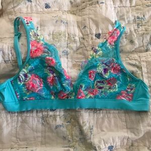Blue floral Victoria’s Secret PINK bralette / NWOT